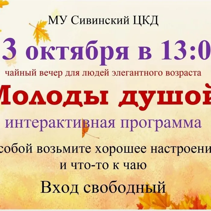 Интерактивная программа "Молоды душой"